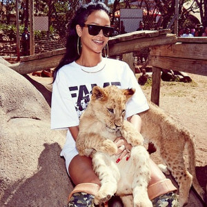 Rihanna Visits South African Lion Park