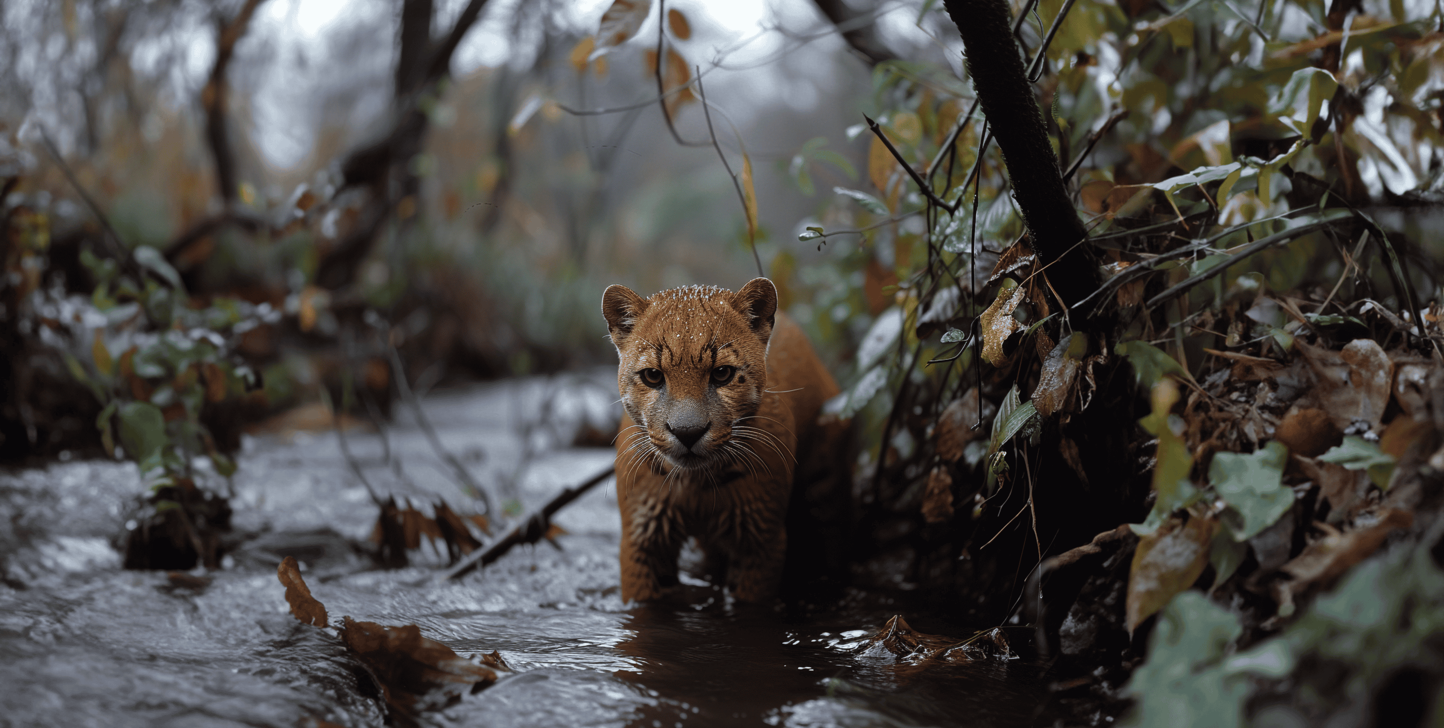 The jaguarundi can swim