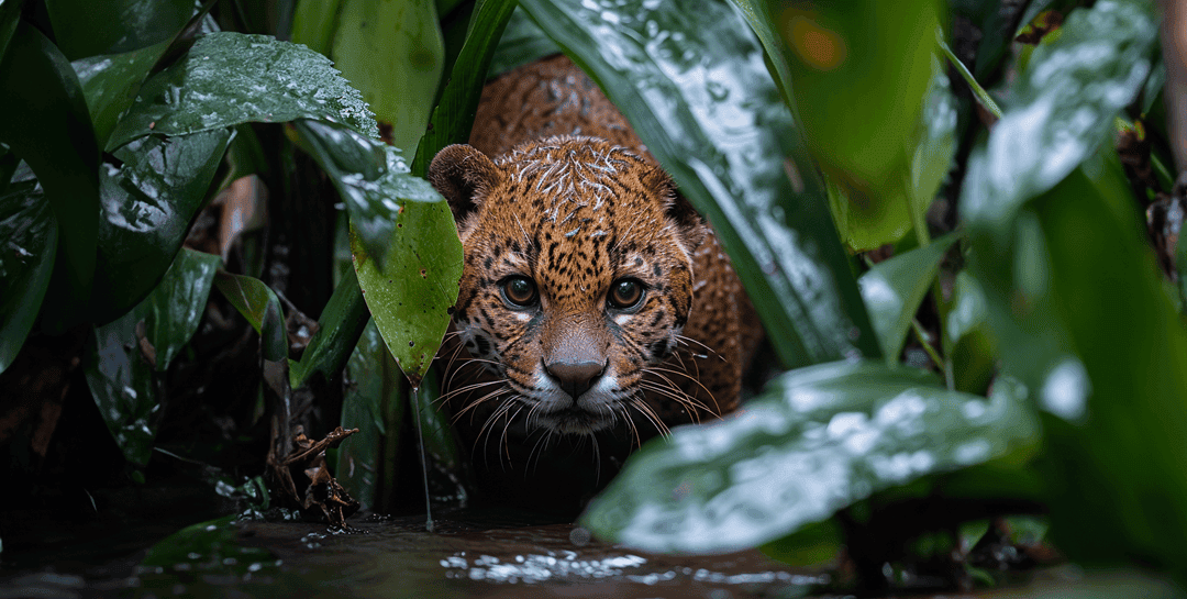 jaguarundi in a swamp