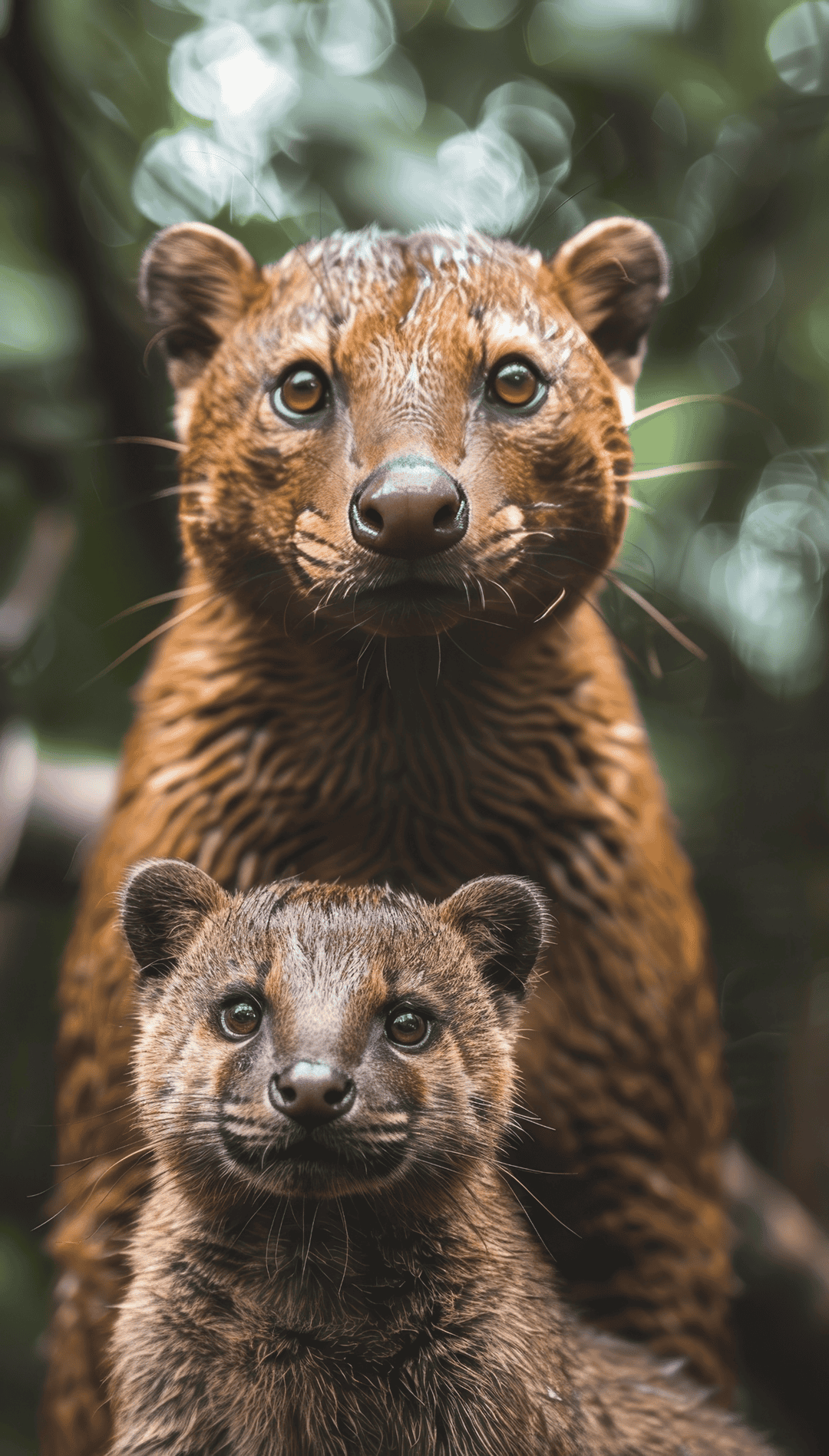 jaguarundi mom and kitten