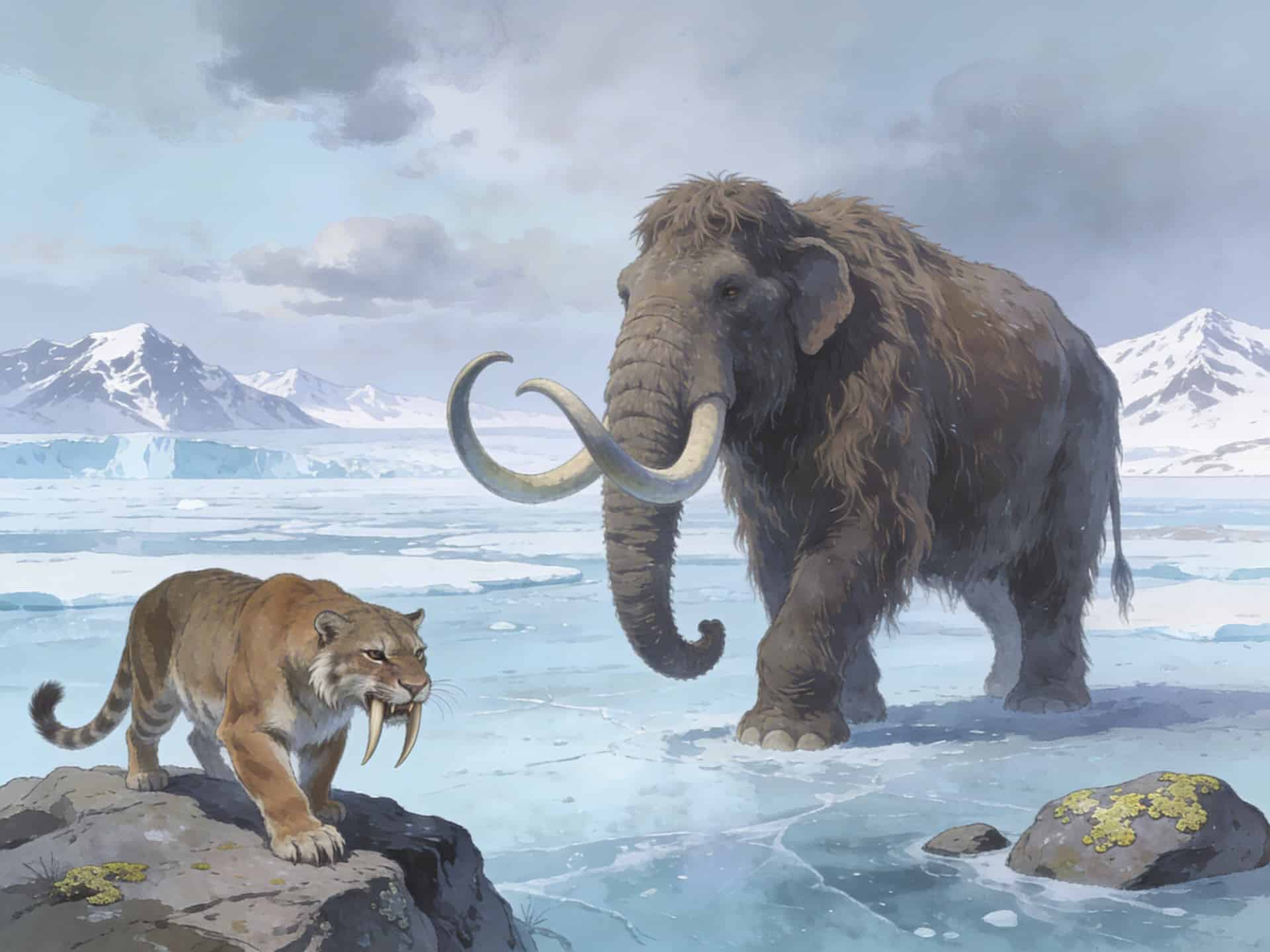 saber tooth cat during the ice age